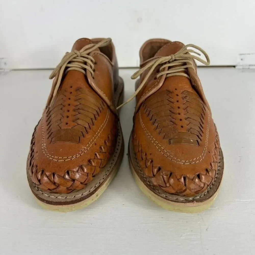 Mexican Huaraches Sandals Mens Size 7 Shoes Real Leather Closed Toe Summer Woven